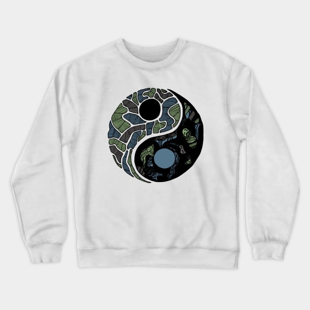 Mellow Cool Abstract Yin Yang Crewneck Sweatshirt by kenallouis